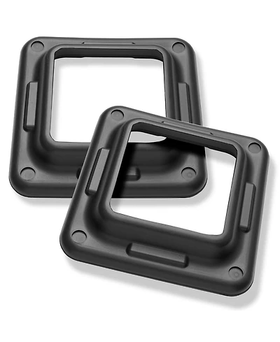 Philosophy Gym Aerobic Exercise Adjustable Step Platform Risers, 2 Pack - Black