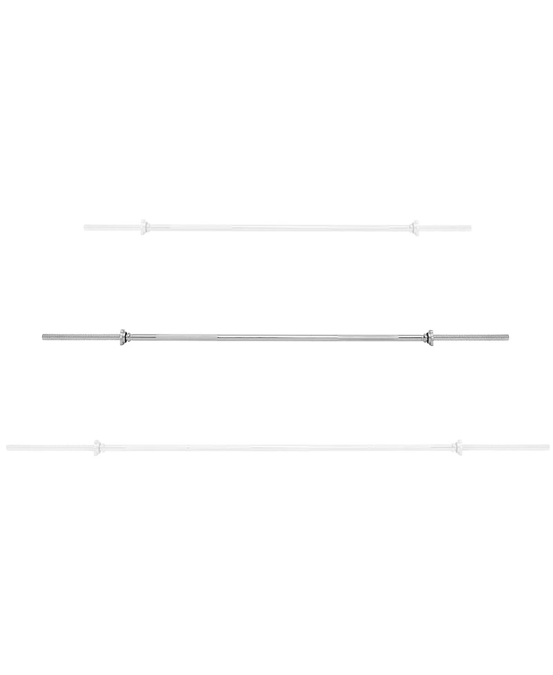 Philosophy Gym 6 Ft Standard Barbell, Threaded 1" Straight Weightlifting Bar with Star Collars, 400lb Capacity, Chrome