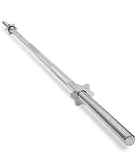 Philosophy Gym 7 Ft Standard Barbell, Threaded 1" Straight Weightlifting Bar with Star Collars, 500lb Capacity, Chrome