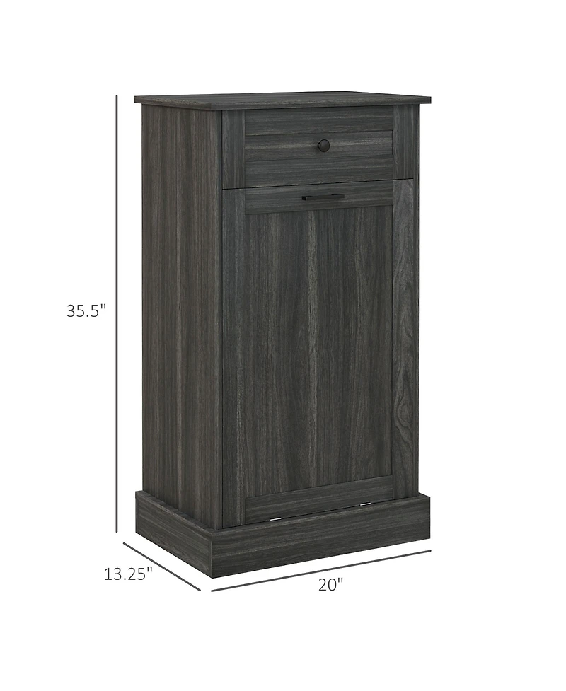 Homcom Kitchen Tilt Out Trash Bin Cabinet, Free Sding Recycling Cabinet