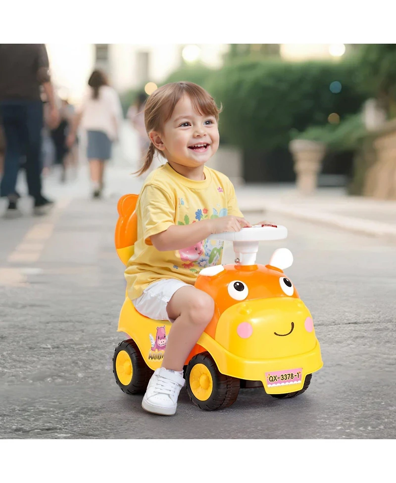 Mecale Ride On Toddler Push Car, Kids Ride-On Toy with Horn, Music and Storage