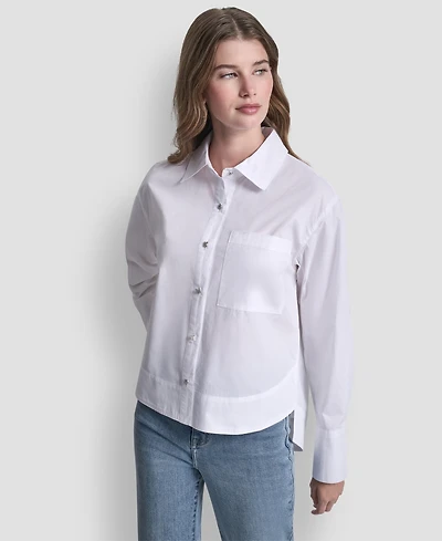 Dkny Jeans Women's Long-Sleeve Button Front Shirt