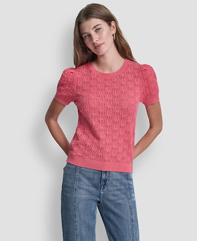 Dkny Jeans Women's Elbow Sleeve Crewneck Sweater