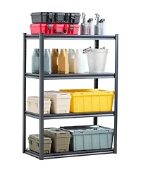 Mecale 4-Tier Garage Storage Shelves, 2400-Lb Capacity, 20"D x 40"W x 57"H, Adjustable Utility Rack, Black