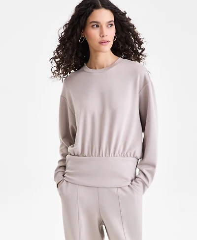 I.n.c. International Concepts Women's Off-Duty Banded-Bottom Sweatshirt, Macy's Exclusive