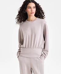 I.n.c. International Concepts Women's Off-Duty Banded-Bottom Sweatshirt, Macy's Exclusive