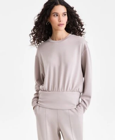 I.N.C. International Concepts Womens Off Duty Banded Bottom Sweatshirt Macys Exclusive