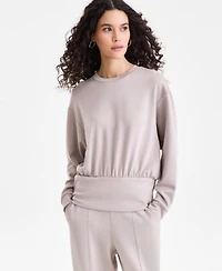 I.N.C. International Concepts Womens Off Duty Banded Bottom Sweatshirt Macys Exclusive
