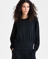 I.n.c. International Concepts Women's Off-Duty Banded-Bottom Sweatshirt, Macy's Exclusive