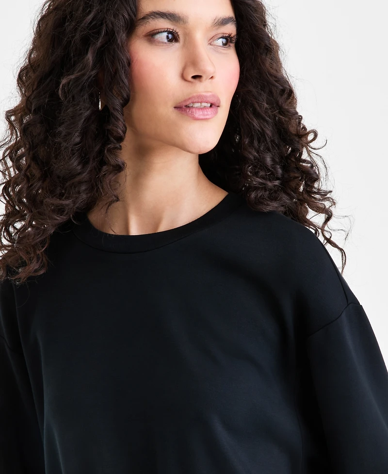 I.n.c. International Concepts Women's Off-Duty Banded-Bottom Sweatshirt, Macy's Exclusive