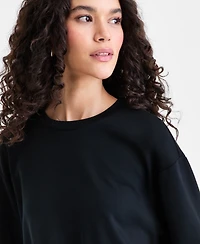 I.n.c. International Concepts Women's Off-Duty Banded-Bottom Sweatshirt, Macy's Exclusive