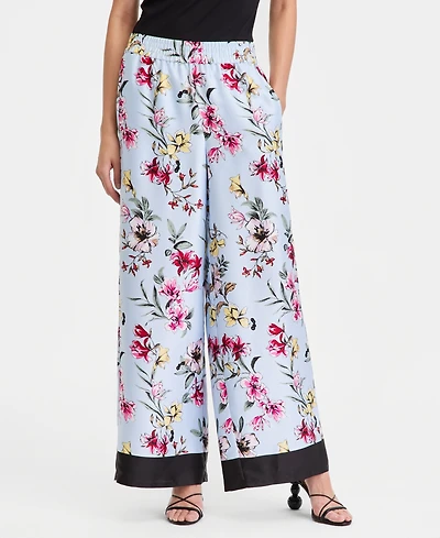 I.n.c. International Concepts Women's Wide Leg Printed Pull-On Pants