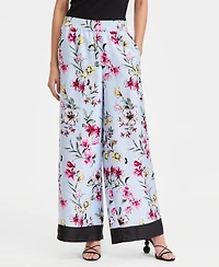 I.n.c. International Concepts Women's Wide Leg Printed Pull-On Pants