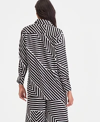 I.n.c. International Concepts Women's Long-Sleeve Printed Button-Front Collared Shirt, Macy's Exclusive