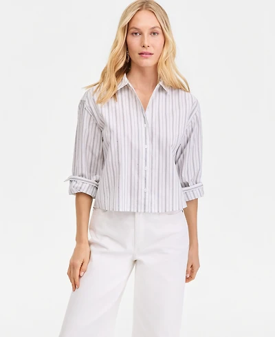I.n.c. International Concepts Women's Crystal Embellished Button Down Shirt, Macy's Exclusive