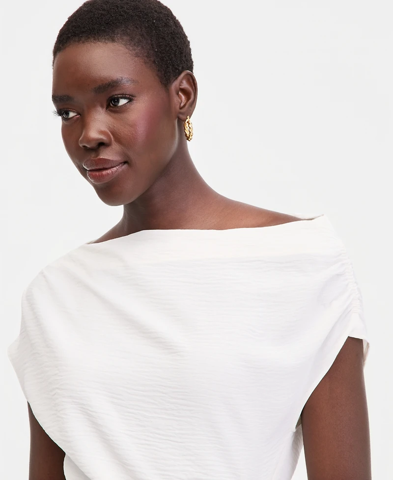 I.n.c. International Concepts Women's Short Sleeve Asymmetric Blouse, Macy's Exclusive