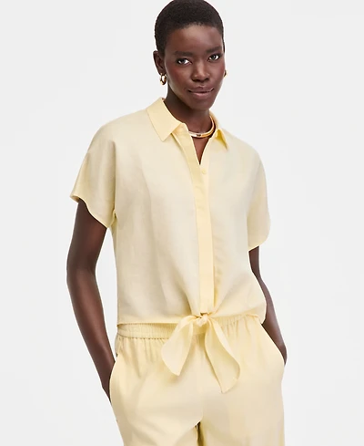 I.n.c. International Concepts Women's Tie-Front Blouse, Exclusively at Macy's