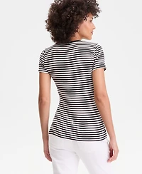 I.n.c. International Concepts Women's Short-Sleeve Striped T-Shirt, Macy's Exclusive