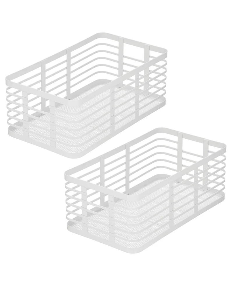 Metal Pantry Basket with Handles - Set of 2