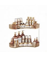 Yigii 2-Tier Corner Bathroom Organizer with Brush Holders