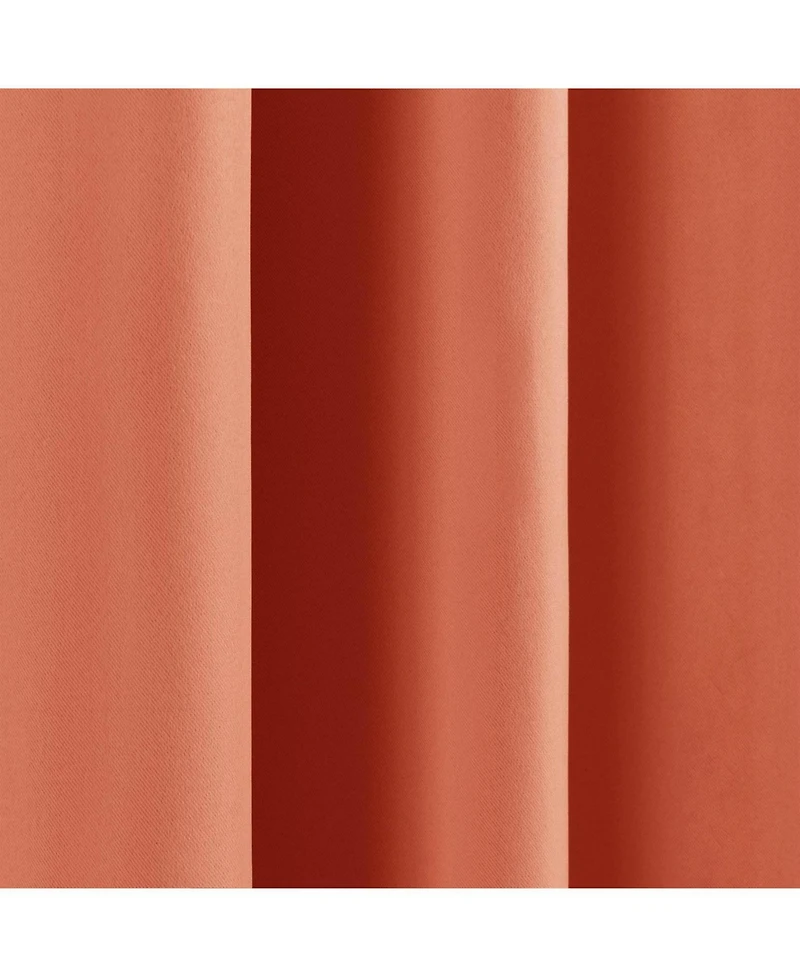 Orange Apricot Thermal Blackout Window Panels 52x84, Set of 2