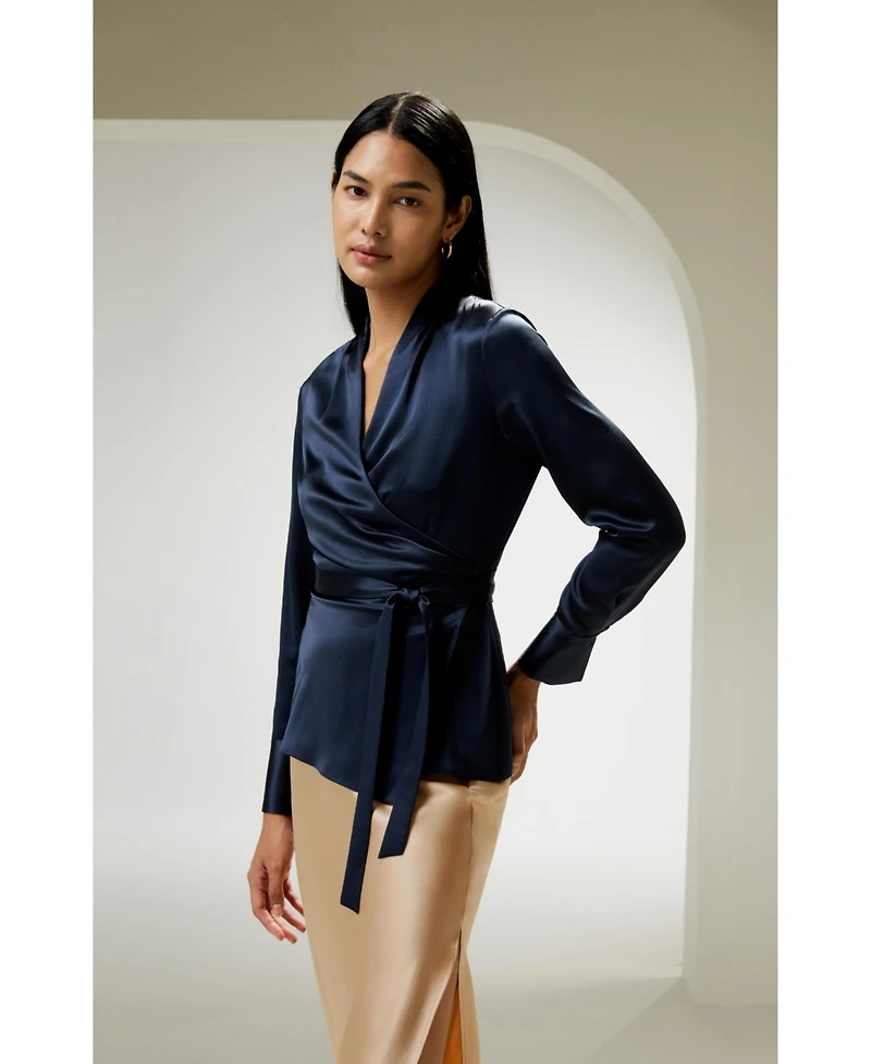 Lilysilk Women's Silk Wrap Blouse
