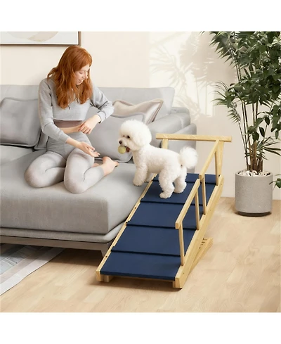 Aostirmotor Dog Stairs with for Small to Large Dogs in Natural