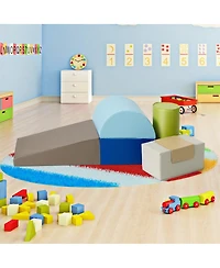 Skonyon 6 Piece Climb Crawl Play Set Indoor Baby Toddler-Gray