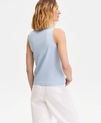 I.n.c. International Concepts Women's High-Neck Rib-Knit Sleeveless Top, Macy's Exclusive