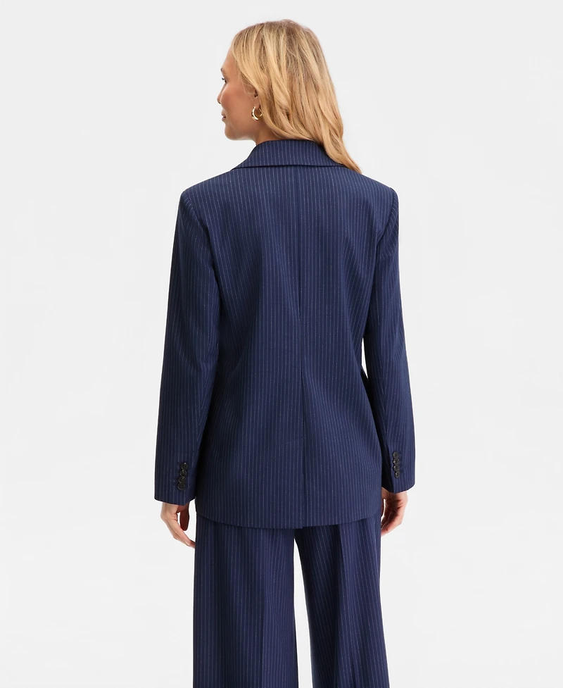 I.n.c. International Concepts Women's Double-Breasted Pinstripe Blazer, Macy's Exclusive