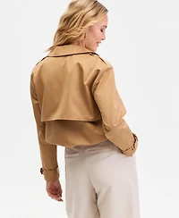 I.n.c. International Concepts Women's Bubble-Hem Cropped Trench Jacket, Macy's Exclusive