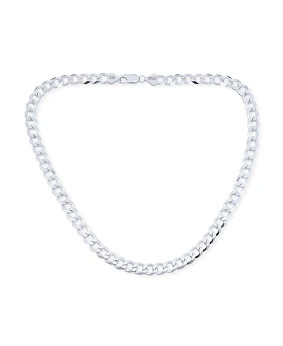 Bling Jewelry Heavy Solid .925 Sterling Silver 7MM Miami Cuban Curb Chain Link Necklace
