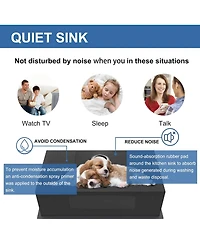 flynama 32x19inch Gunmetal Black Undermount Workstation Sink 16 Gauge 304 Stainless Steel 10 Inch Deep with Full Accessories