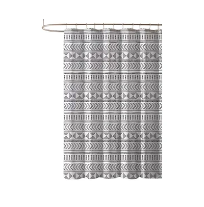 Slickblue Polyester Shower Curtain with Scandinavian Chevron Design, 72-Inch