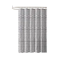 Slickblue Polyester Shower Curtain with Scandinavian Chevron Design, 72-Inch