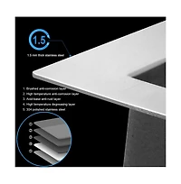 Flynama 23x18x12inch Laundry Sink Undermount Utility Tub Stainless Steel Deep Single Bowl 16 Gauge