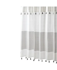 Slickblue 72-inch and White Stripes Cotton Shower Curtain