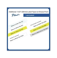 Brother P-Touch TzES961 1.4 in. x 26.2 ft. TZ Extra-Strength Adhesive Laminated Labeling Tape - Black on Matte Silver
