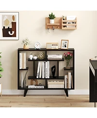 Slickblue Geometric Bookcase with Anti-Tipping Kit and Storage Shelving