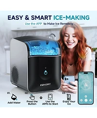 Euhomy 35-lb Ice Per day Nugget/Pebble Ice Maker with Auto-Cleaning and Ice Storage in Black
