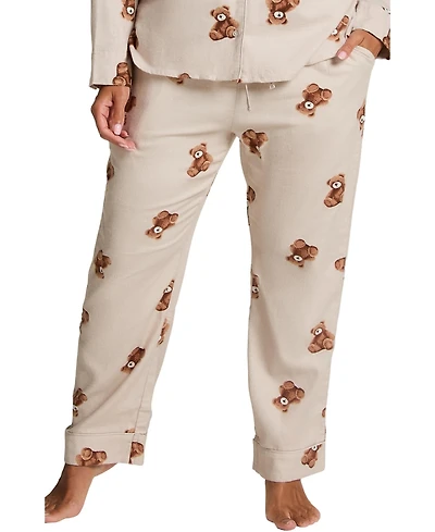 Hunkemoller Women's Pant Flannel Straight Bear