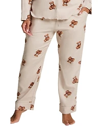 Hunkemoller Women's Pant Flannel Straight Bear