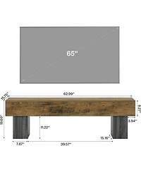 Tribesigns 63" Tv Stand, Farmhouse Entertainment Center, Low Tv Console Table, Long Media Console Television Stands for 55/60/65 Inches Tv