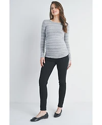 Hello Miz Maternity Striped Side Long Ruched Top