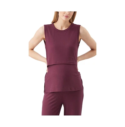 Ripe Maternity Peter Rib Nursing Tank Maroon