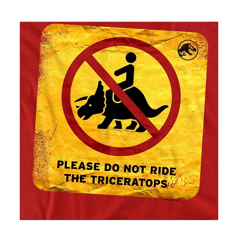 Jurassic Park Big & Tall Jurassic World Don't Ride Sign T Shirt