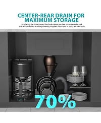 flynama 26x18x10inch Undermount Kitchen Sink Single Bowl Stainless Steel 16 Gauge Deep Basin