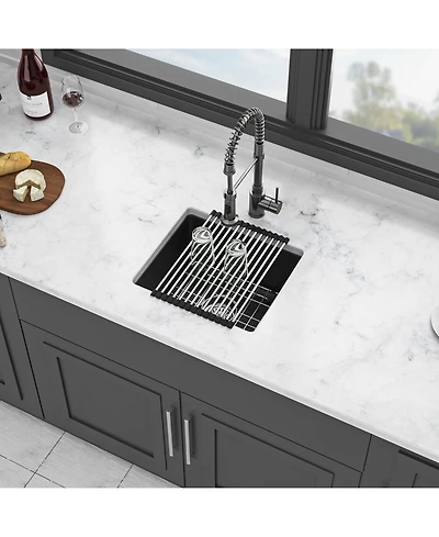 flynama 17.71x15.74x9 Inch Granite Composite Quartz Undermount Kitchen Sink