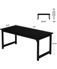 Tribesigns 63” Executive Desk, Large Office Computer Desk with Thicken Frame, Modern Simple Workstation Business Furniture