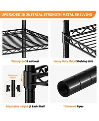 Lovmor 5-Tier in W x 72 in H x in D Height Adjustable Garage Wire Shelving Unit